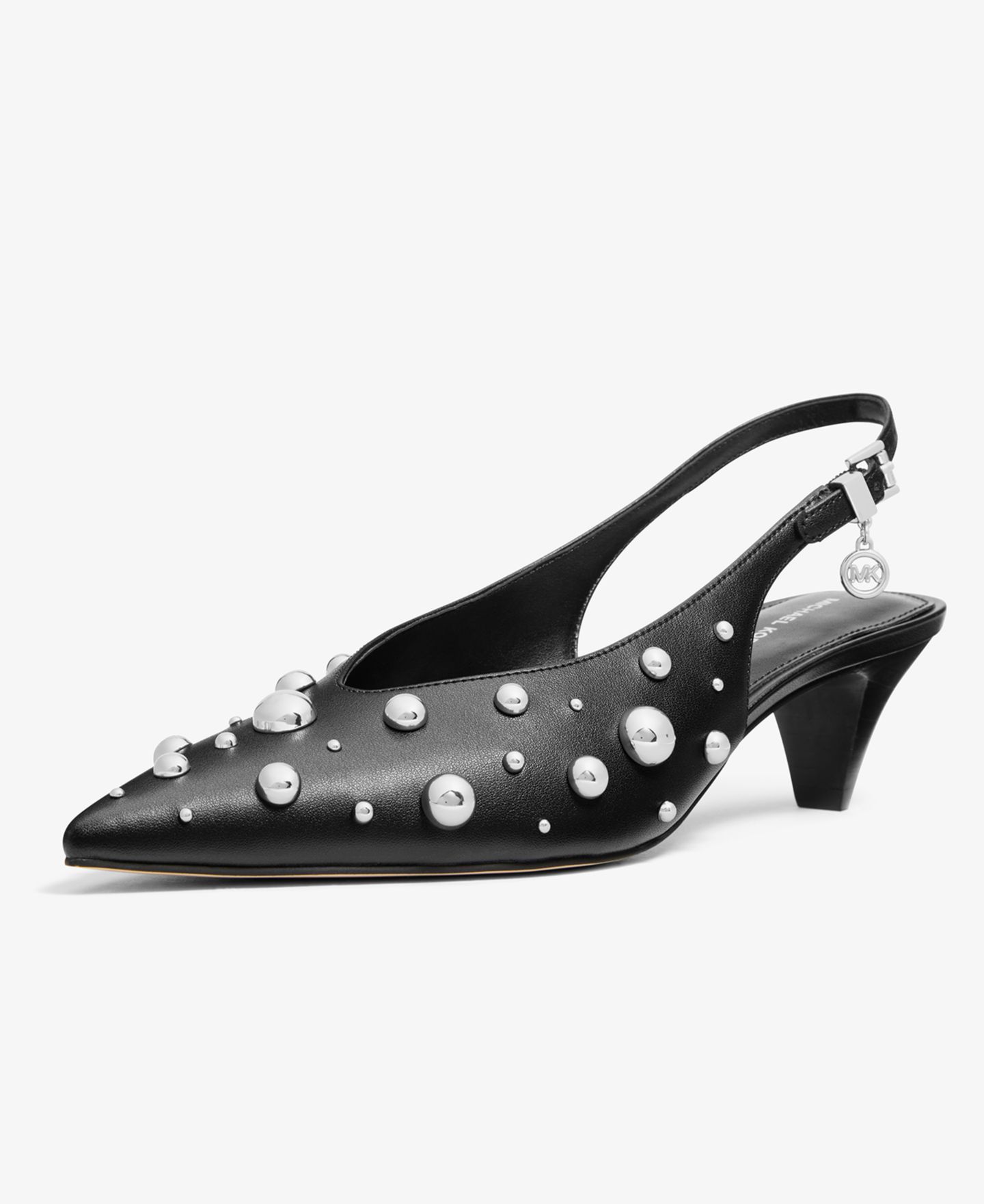 Женские туфли Michael Kors Tonya Slingback Kitten Heel Pointed Toe, цвет: Чёрный — фото 4