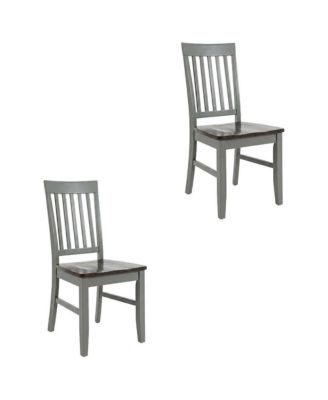Farmhouse Acacia Wood Dining Chair,  Set of 2