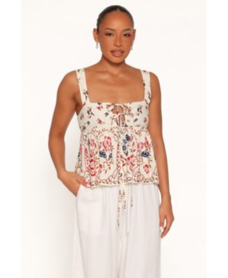 Women's Ronnie Square Neckline Sleeveless Peplum Tank