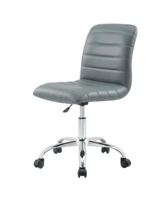 Vinyl Mid Back Office Chair with Armless Design and 18 lb Weight