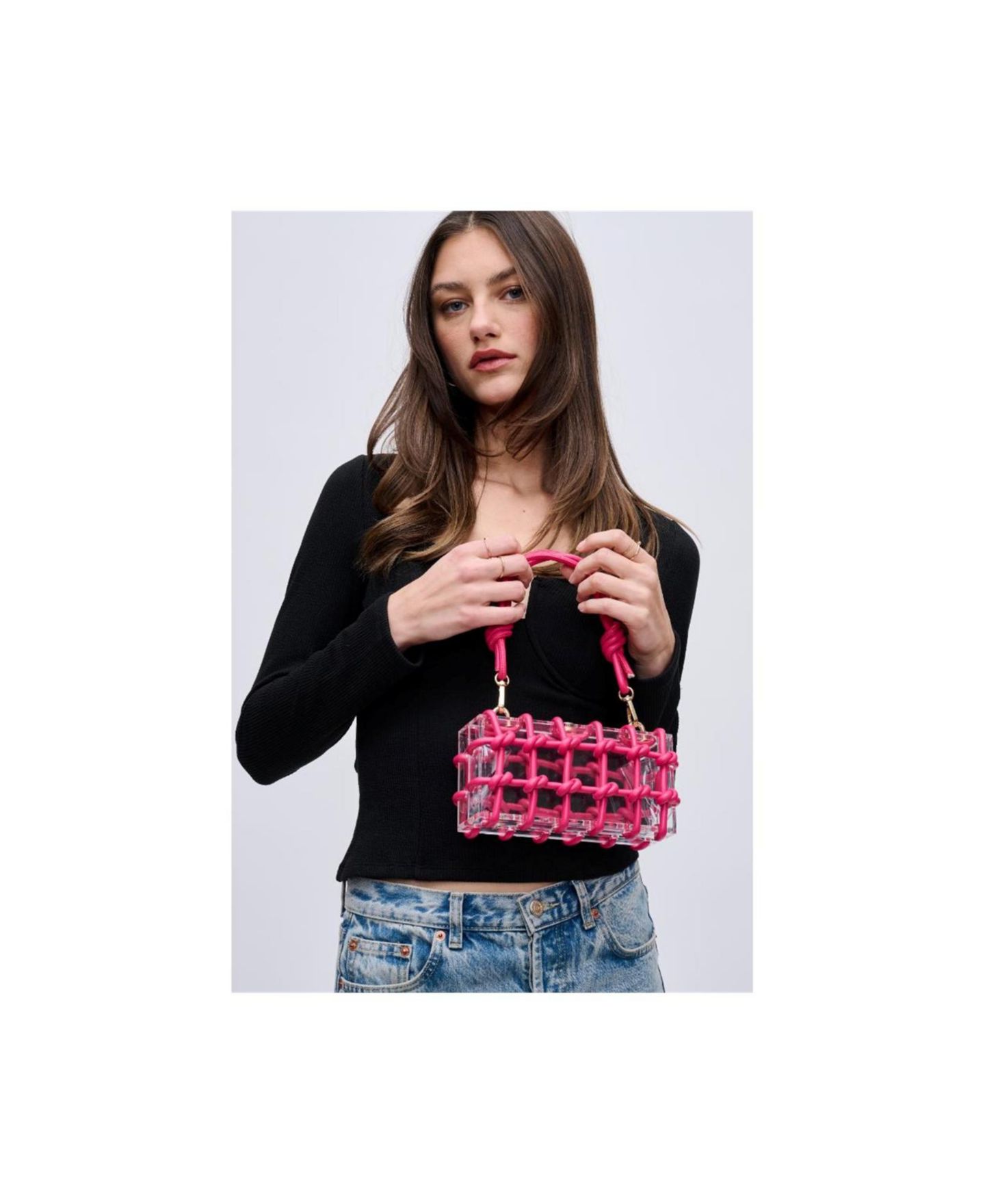 Женская сумка Urban Expressions Mavis Rhinestone-Knot Detachable Chain Strap Evening, цвет: Розовый — фото 4