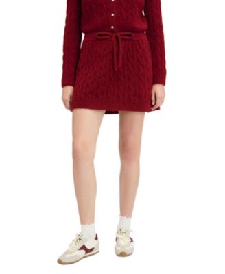 Women's Pull-On Cable-Knit Mini Skirt