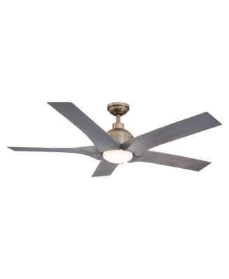 56 Brass ABS 5-Blade LED Ceiling Fan with Light and Remote