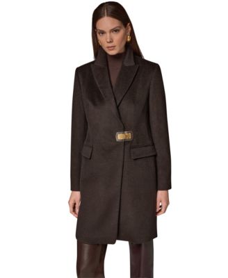 Women's Buttoned Notch Collared Coat