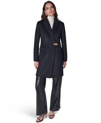 Women's Buttoned Notch Collared Coat