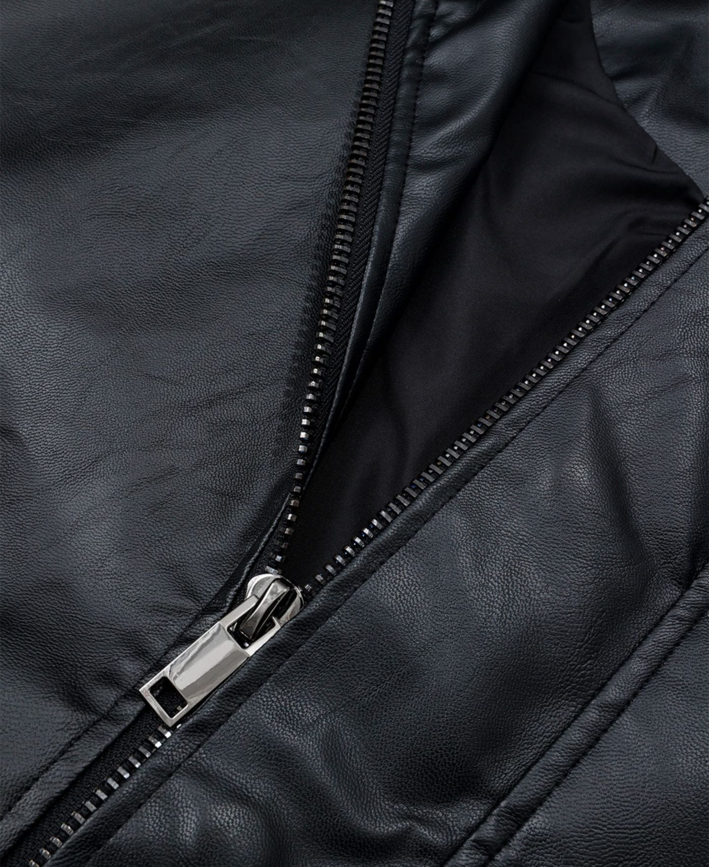 Женская куртка AELFRIC EDEN Zip Up Ruched Leather, цвет: Чёрный — фото 8