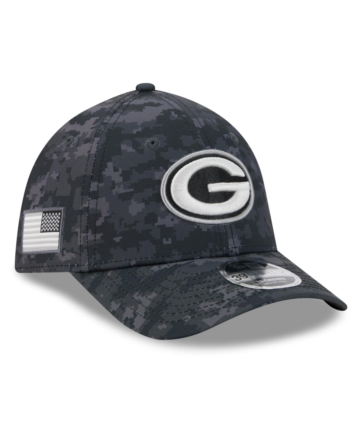 Men's New Era Black Green Bay Packers 2026 Salute To Service 39THIRTY M-Crown Stretch Hat