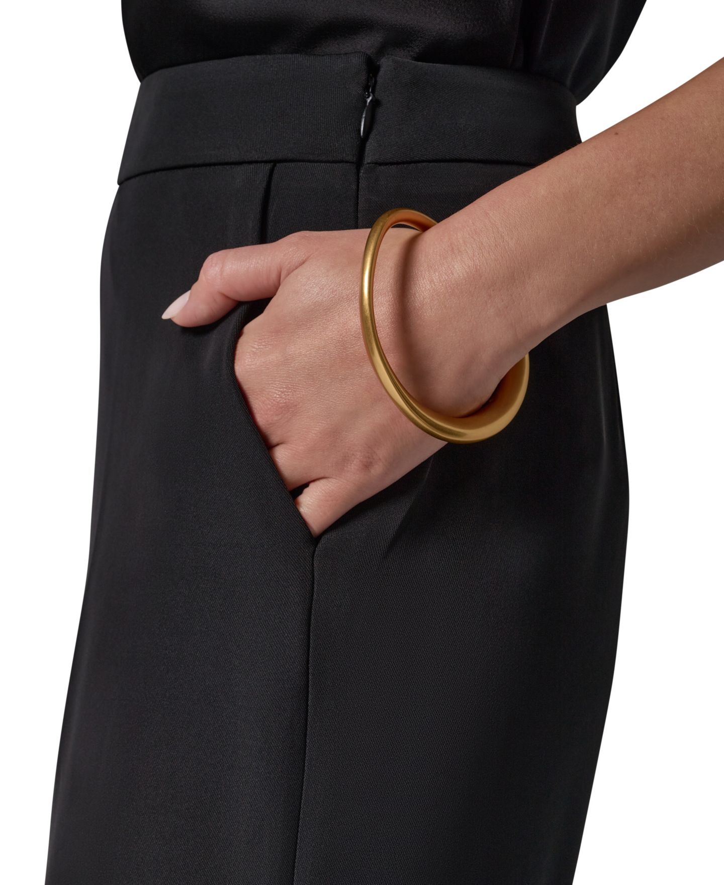 Женские брюки Donna Karan New York High-Waisted Wide-Leg, цвет: Чёрный — фото 5