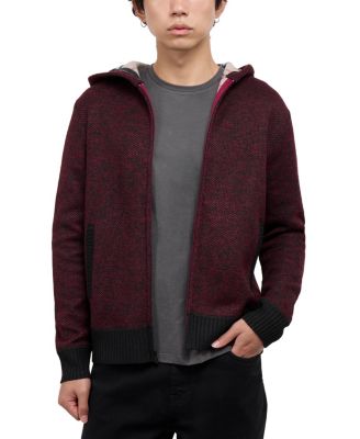 Men's Fleece Lined Full Zip Knitted Hoodie Sweater