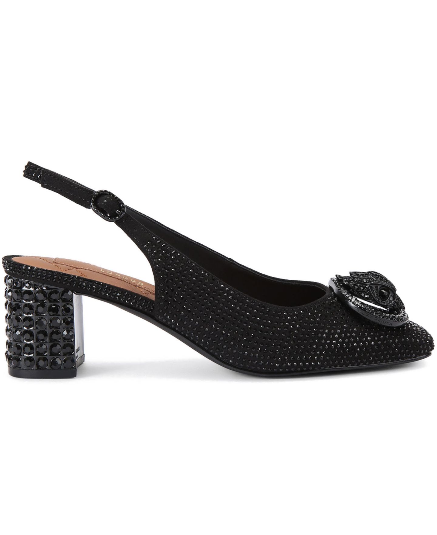 Женские туфли-лодочки Kurt Geiger London Chelsea на блочном каблуке с открытой пяткой, цвет: Чёрный — фото 2