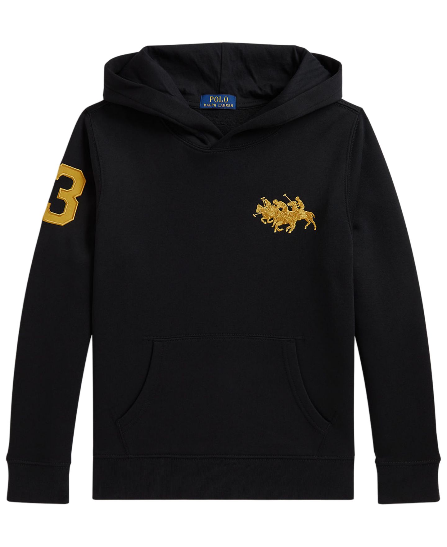 Худи Polo Ralph Lauren Triple-Pony Fleece для мальчиков, цвет: Чёрный — фото 1