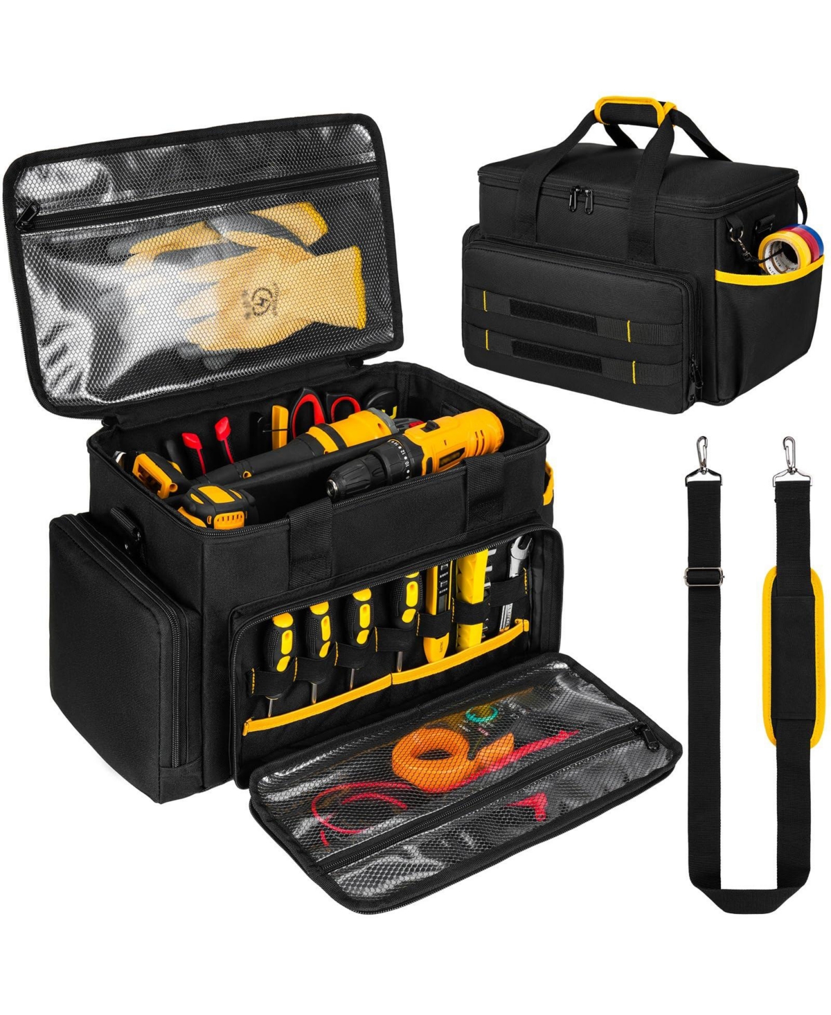 Xdovet 15IN Heavy Duty Tool Bag Portable Storage Tote Box