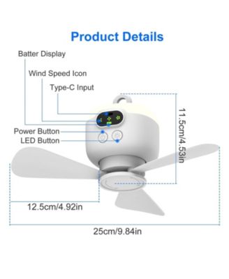 Portable Camping Fan, Digital Display for Camping, Travel and Outdoor Activities