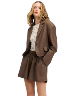 Women's Single-Button Cropped Blazer