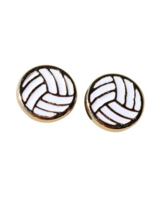 Gold-Tone Volleyball Stud Earrings
