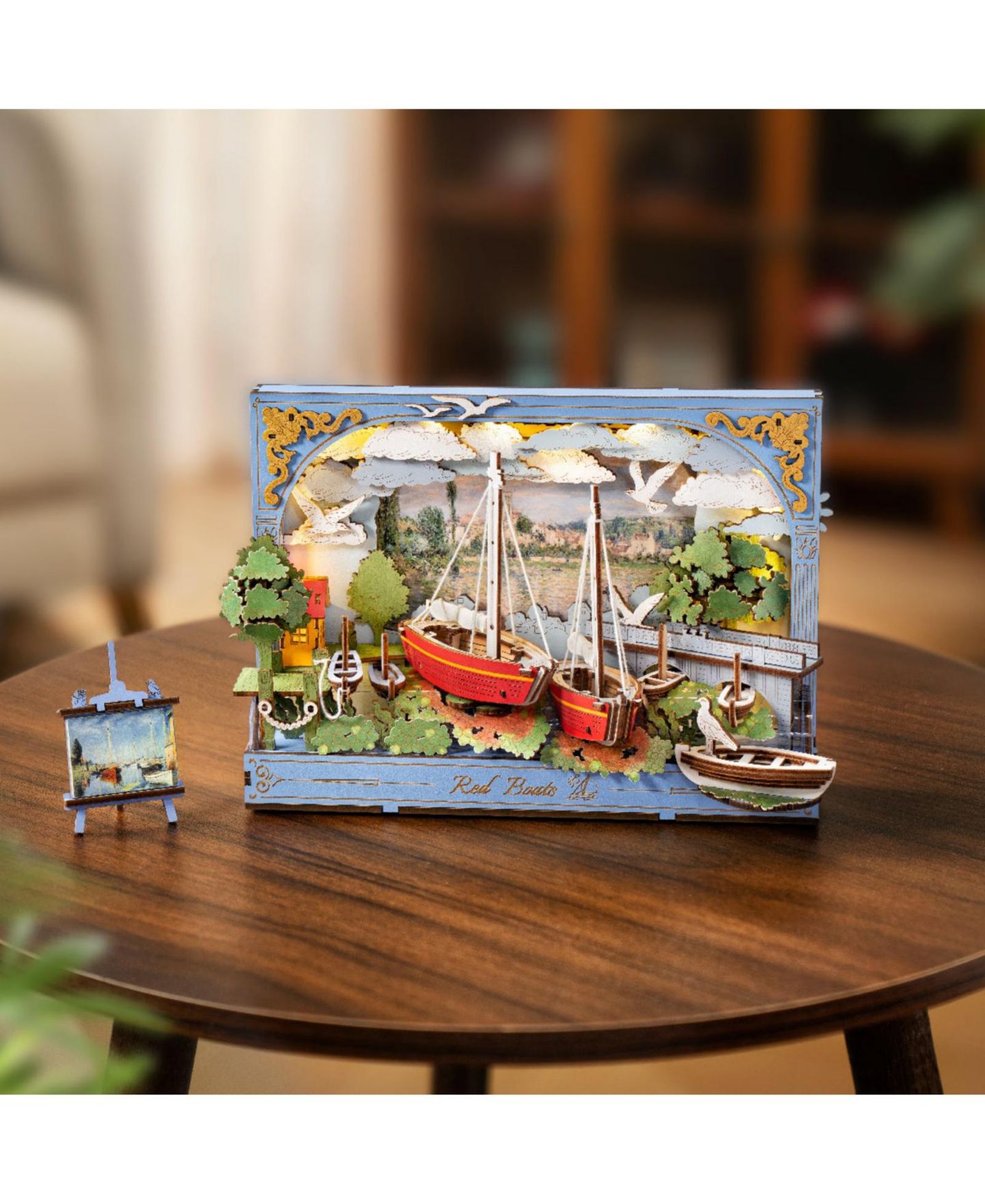 Детские конструкторы Robotime Red Boat 3D Wooden LED Puzzle, Ages 14+ — фото 2