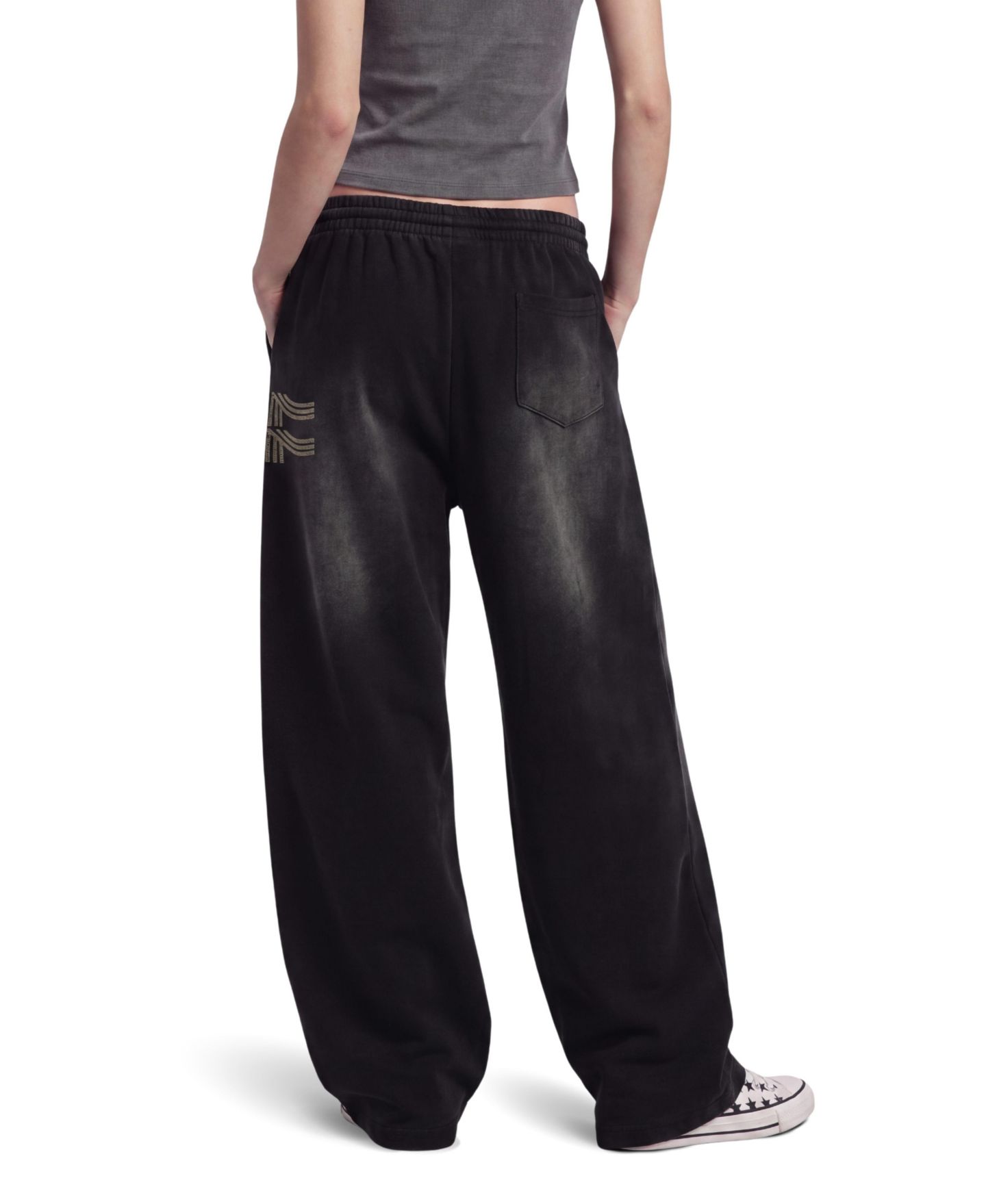 Женские брюки AELFRIC EDEN Washed Baggy Barrel Sweatpants, цвет: Чёрный — фото 5