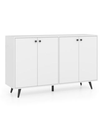 50 Inch Mid Century Modern Buffet Sideboard Cabinet with 4 Doors and Adjustable Shelves