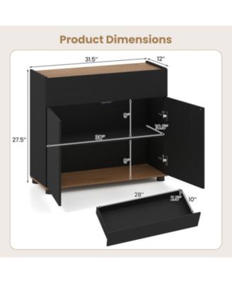 Sideboard Buffet Cabinet with Push-to-Open Doors and Storage Drawer