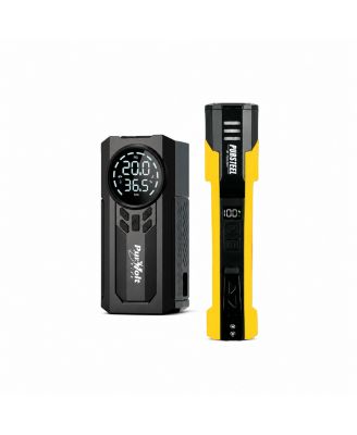 Roadside Emergency Bundle - 2-in-1 Jump Starter, Tire Inflator and UltraBright Rechargeable Flashlight