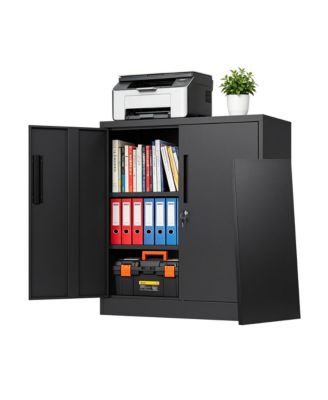 35.4''H Metal Storage Cabinet, Small Locker Cabinet with Door and Shelf for Garage Office Home
