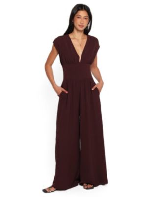 Women's Elsie V-Neck Wide Leg Jumpsuit
