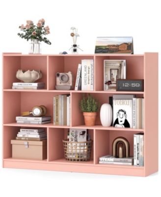 3-Tier Open Bookcase 8-Cube Floor Standing Storage Shelves Display Cabinet