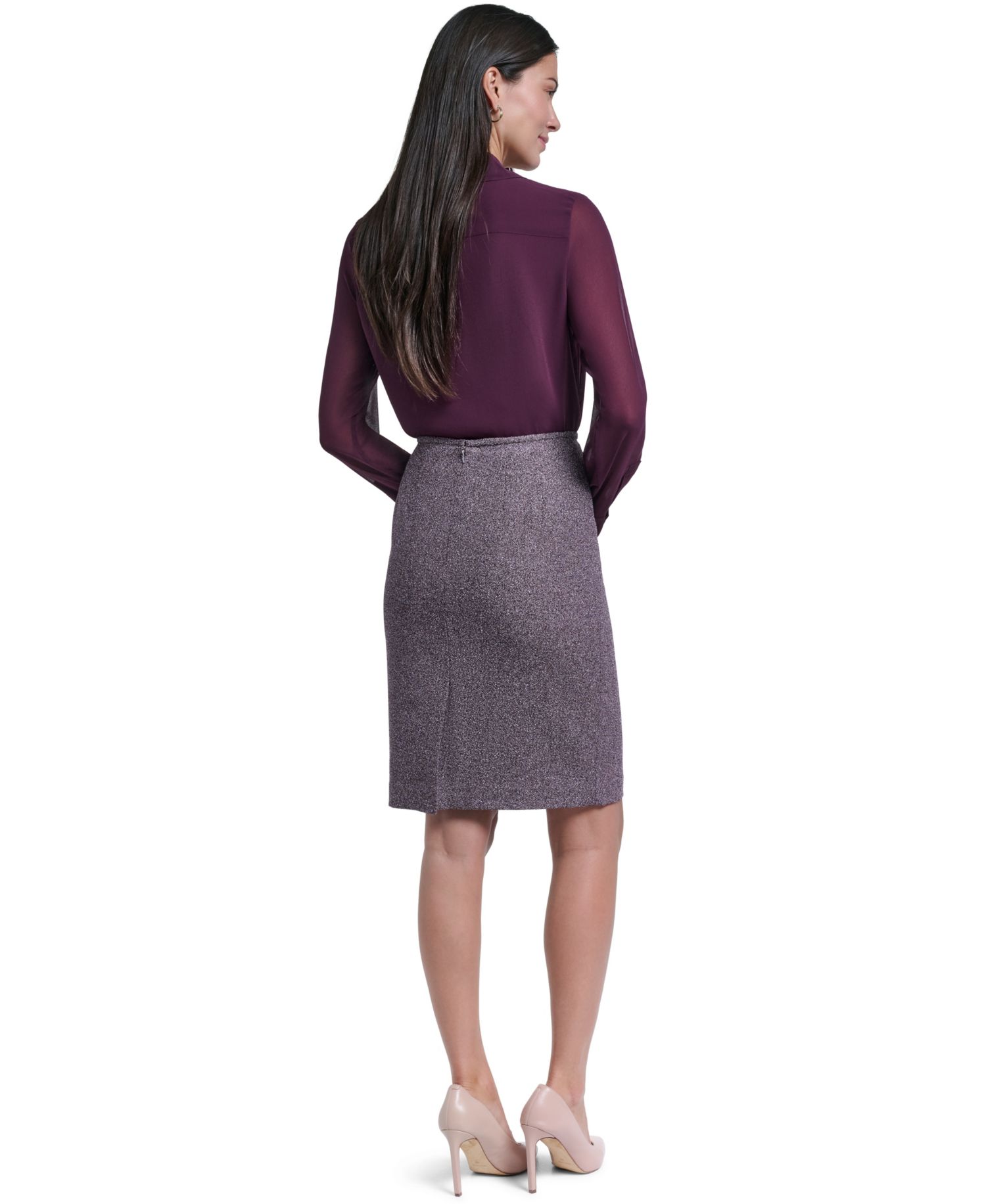Women's High-Waisted Pencil Knee-Length Skirt