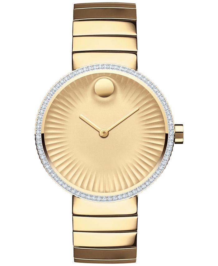 Movado Women s Swiss Edge Diamond 3 8 ct. t.w. Gold Tone
