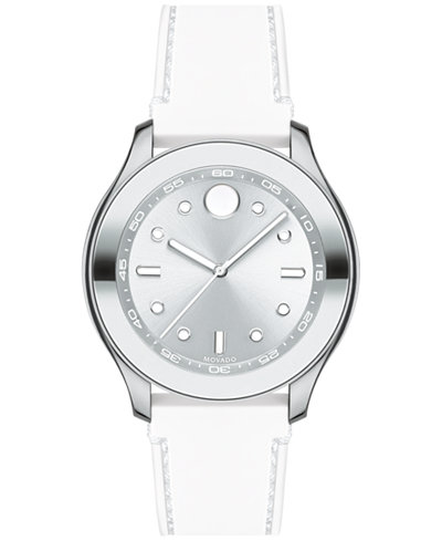Movado Women's Swiss Bold White Silicone Strap Watch 38mm 3600419