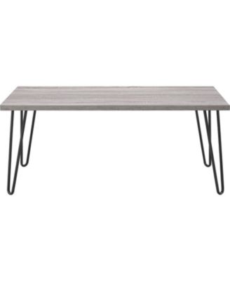 Modern Vintage Coffee Table with Wooden Top and Metal Legs for Home