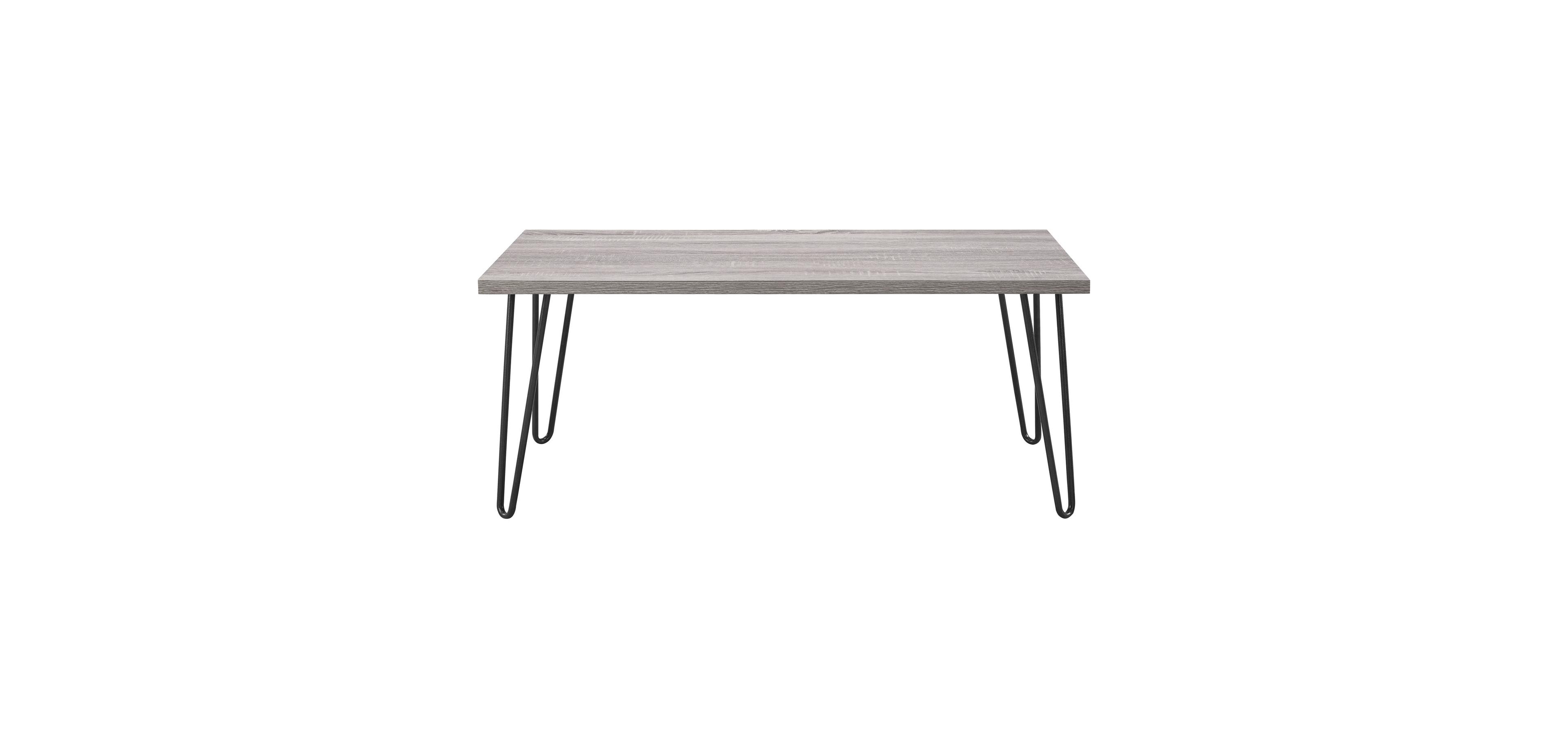 Modern Vintage Coffee Table with Wooden Top and Metal Legs for Home