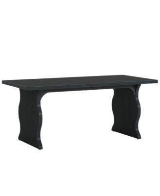 Modern Dining Table for 4 to 6 Persons with Rectangular Top for Kitchen
