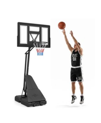 7.7-10 Ft Tool-Free Height-Adjustable Portable Basketball Hoop System