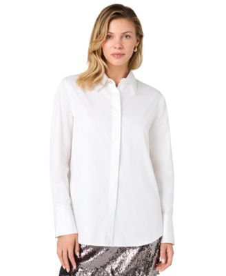 Women's Alexis Long-Sleeve Point-Collar Cotton Shirt