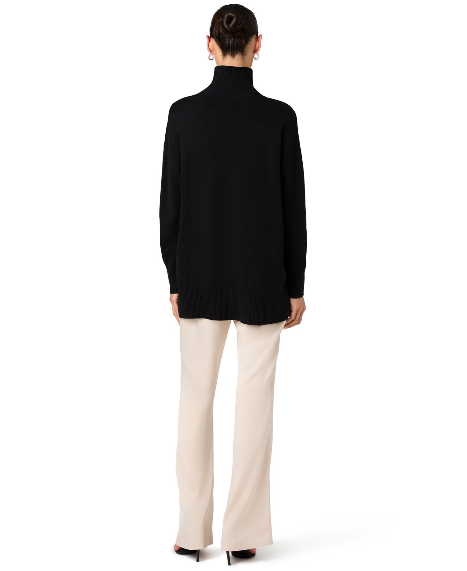 Women's Long-Sleeve Turtleneck Side-Slit Sweater