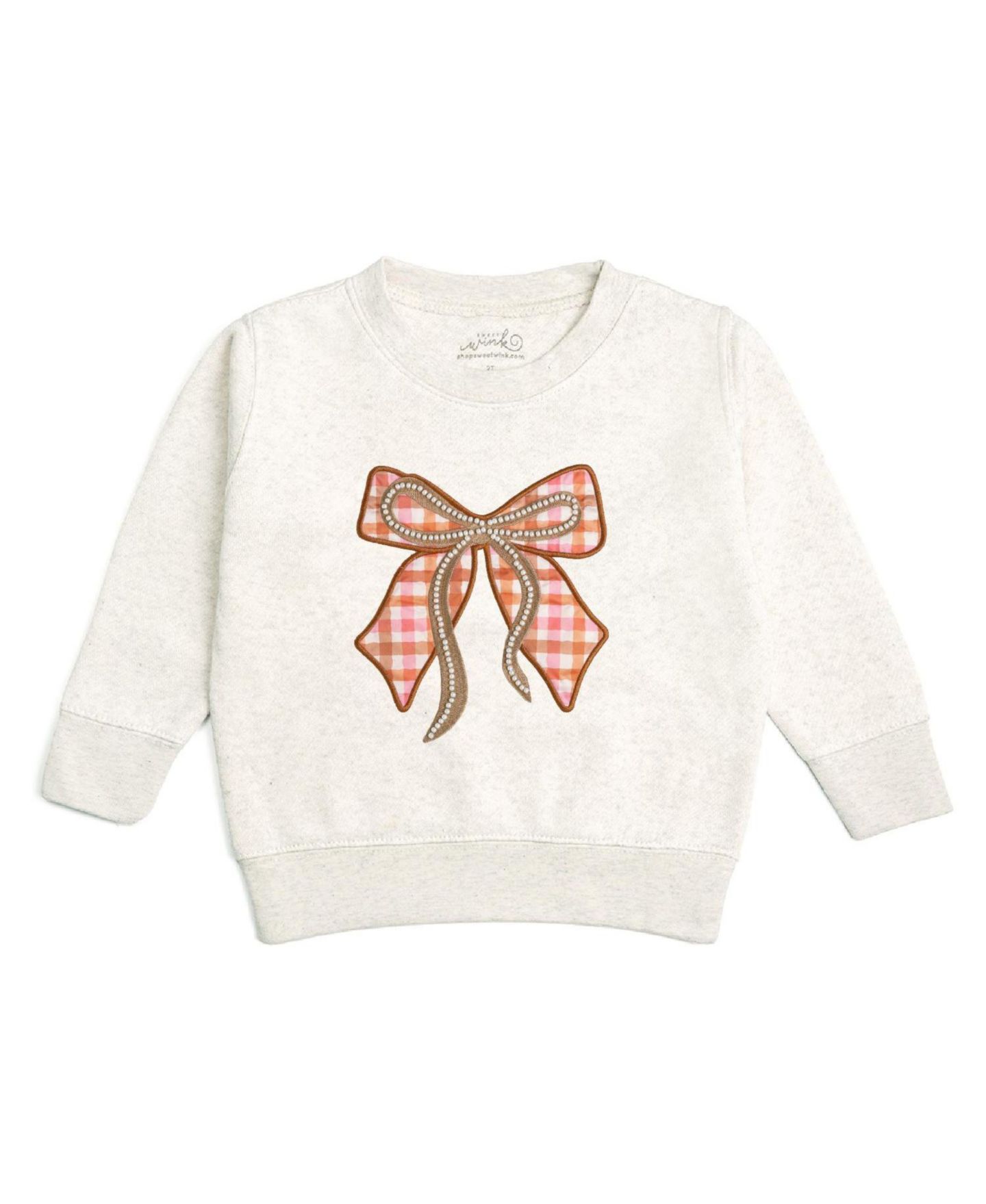 Толстовка Sweet Wink Cinnamon Plaid Bow Patch для девочек, цвет: Натуральный меланжевый — фото 1