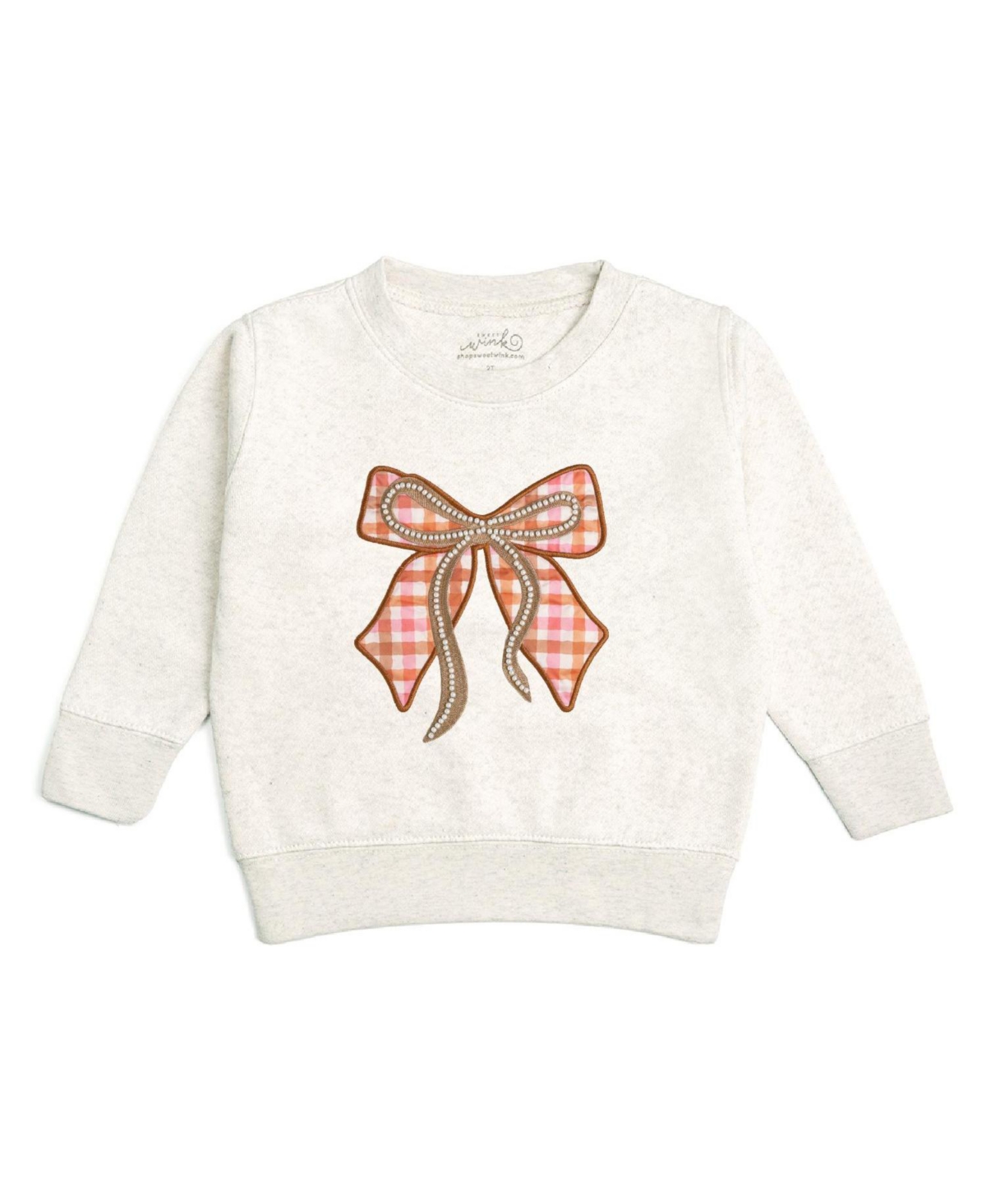 Sweet Wink Little Girl's (5-8) Cinnamon Plaid Bow Patch Sweatshirt