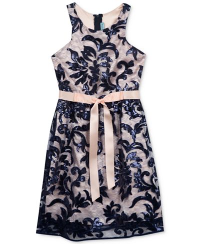 Rare Editions Sequin & Lace Dress, Big Girls (7-16)
