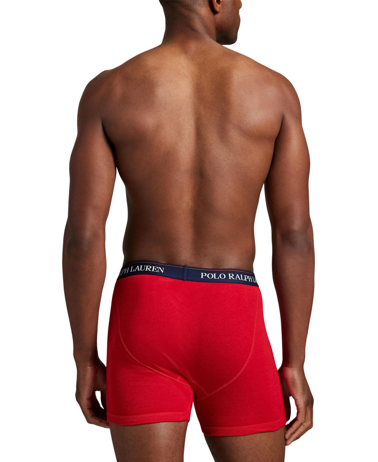 Мужские хлопковые боксеры-брифы Polo Ralph Lauren классического кроя, набор из 5 шт, цвет: Меланжевый / Тёмно-синий — фото 10