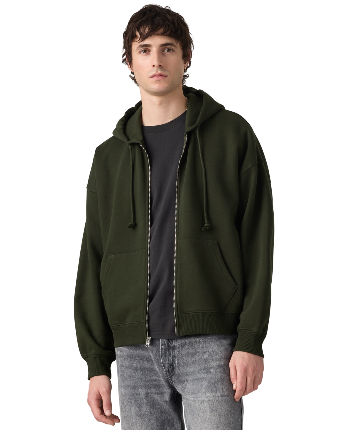 Levi's Men's Oversized Full-Zip Hooded Sweatshirt - Rosin