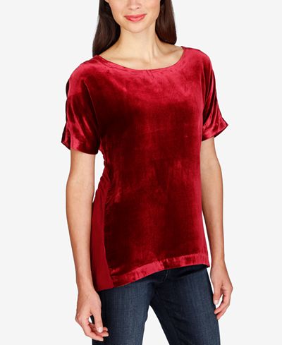 Lucky Brand Velvet Contrast Top