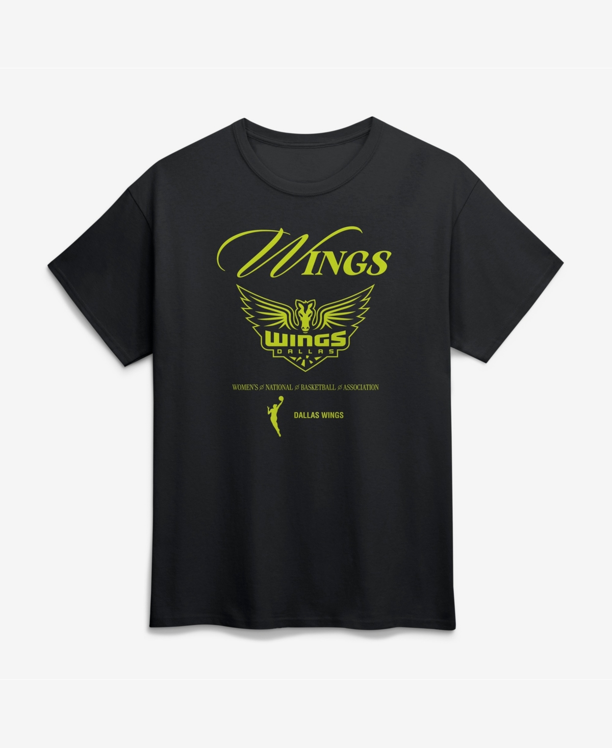 Logo Athletic Men's Dallas Wings In Motion Screen-Printed Crewneck T-Shirt - Black