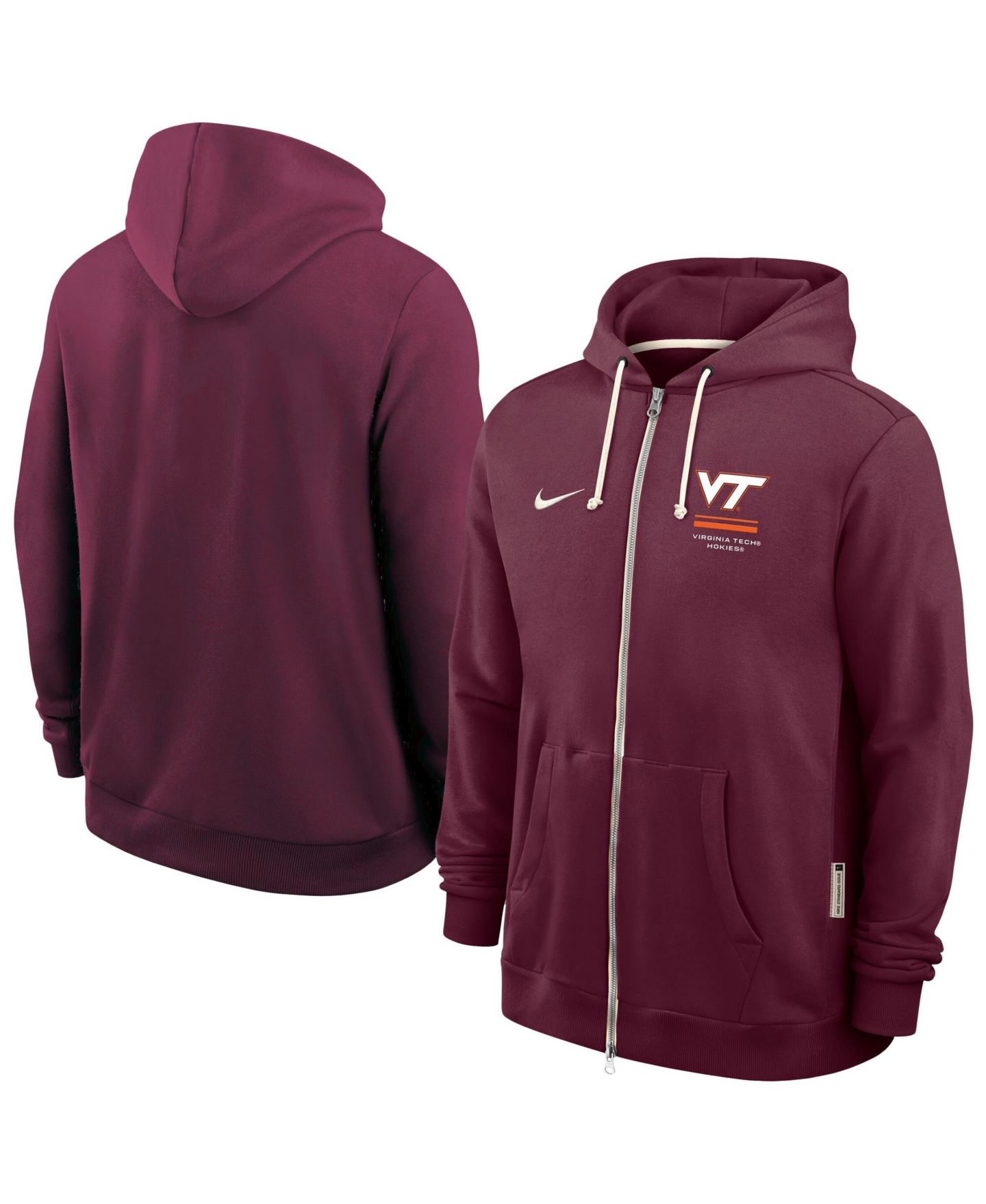 Мужское худи Nike Maroon Virginia Tech Hokies 2026 Sideline Dri-FIT Full-Zip — фото 1