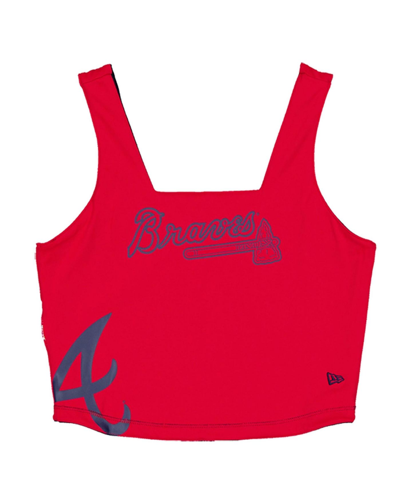 Женский топ New Era Navy Atlanta Braves Reversible Cropped Sport Classics — фото 3