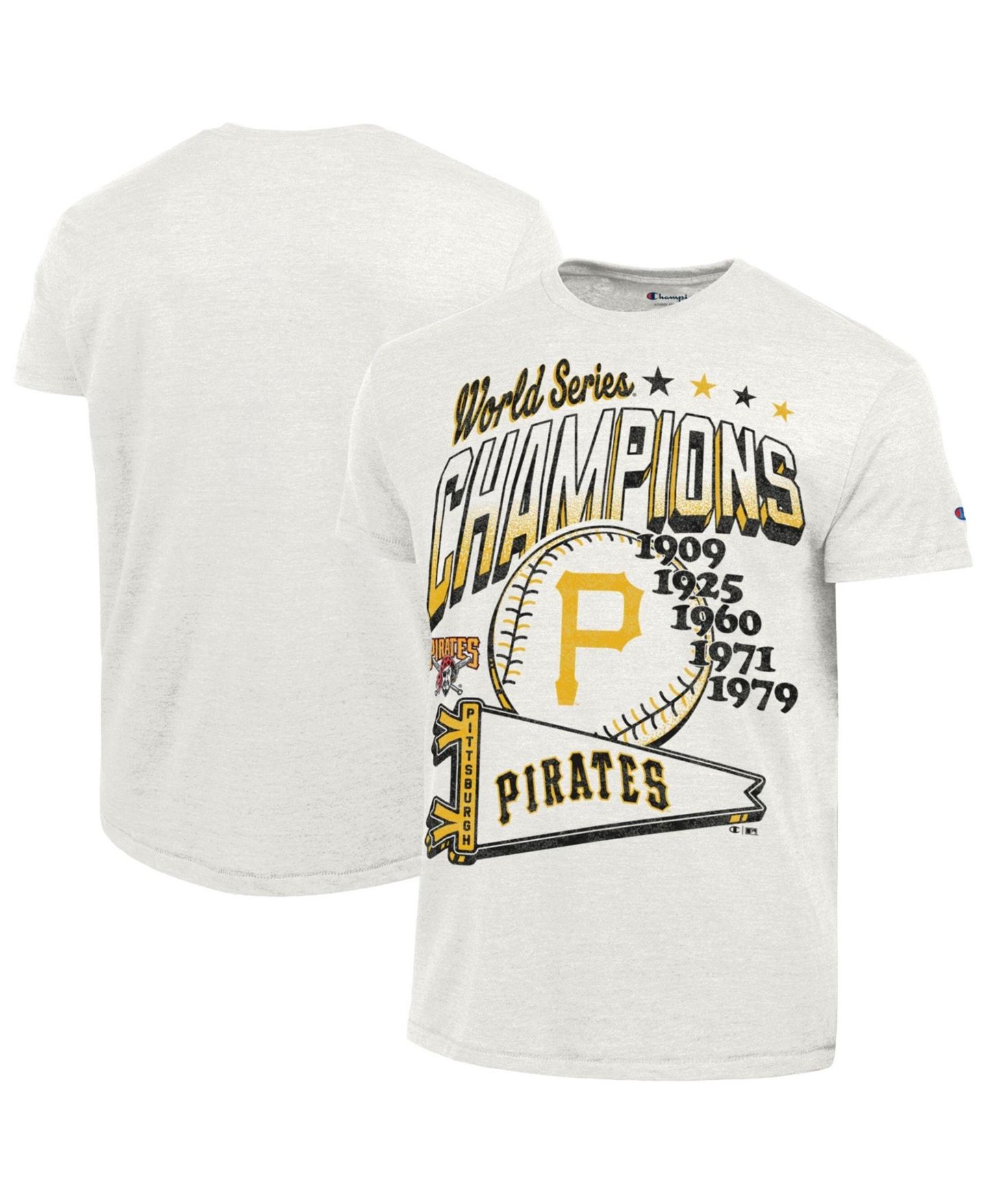 Мужская футболка Champion Cream Pittsburgh Pirates Winning Tradition Cooperstown Collection Tri-Blend — фото 1
