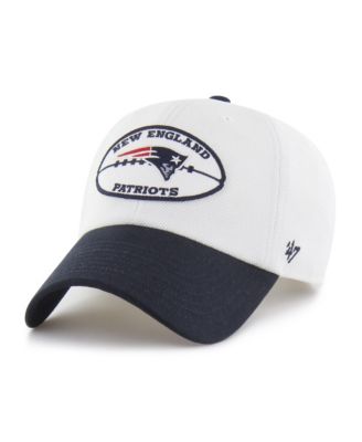 Men's '47 Cream/Navy New England Patriots Pique Patch Clean Up Adjustable Hat