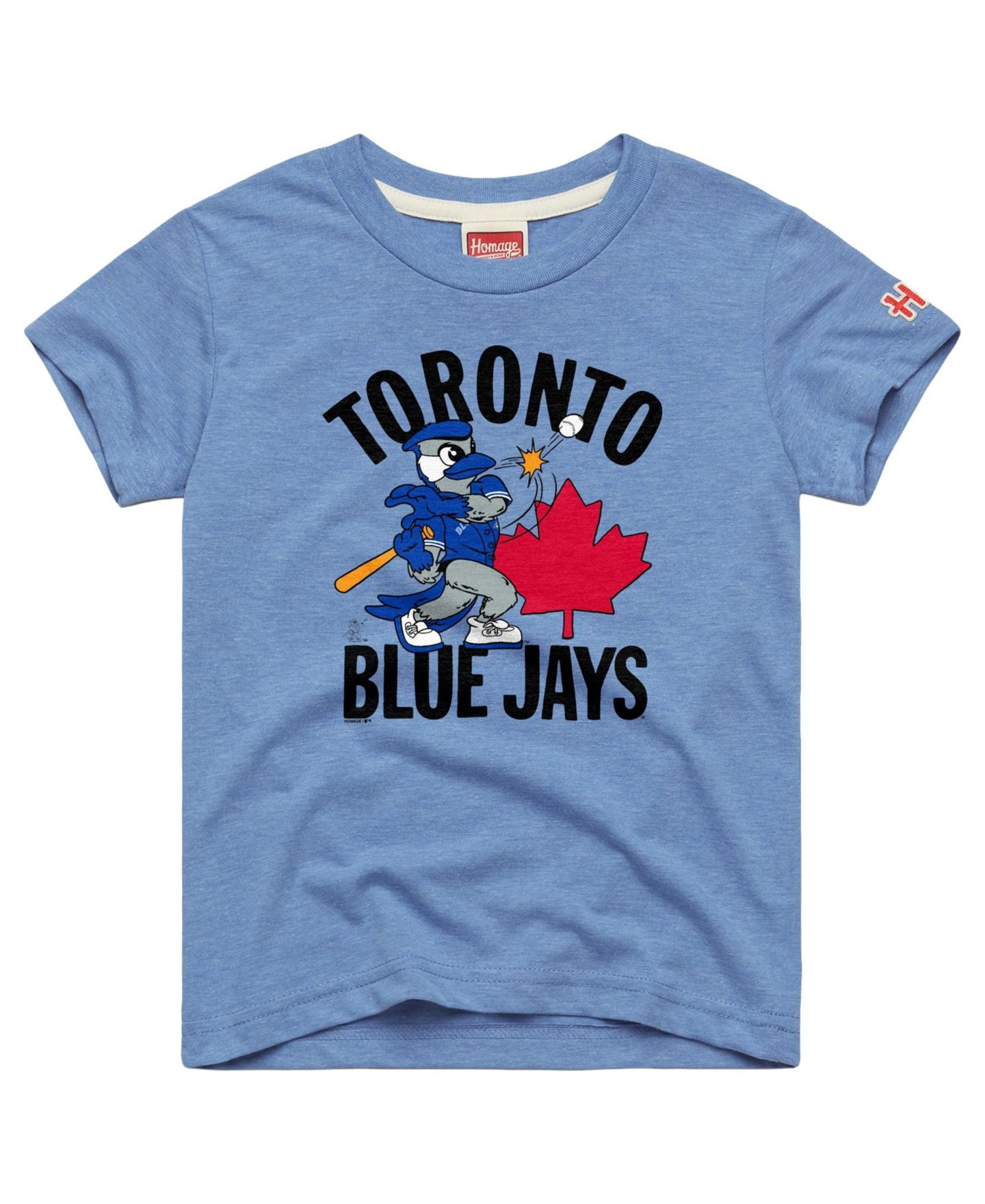 Детская футболка Homage Light Blue Toronto Blue Jays Mascot Tri-Blend — фото 1
