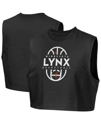 Big Girls Black Minnesota Lynx 2026 Authentic Practice Sleeveless Cropped T-Shirt