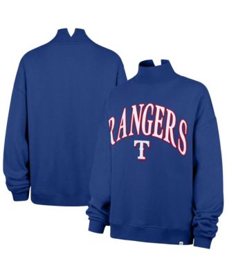 Women's '47 Royal Texas Rangers Oversized Vantage Mock Neck Sweatshirt